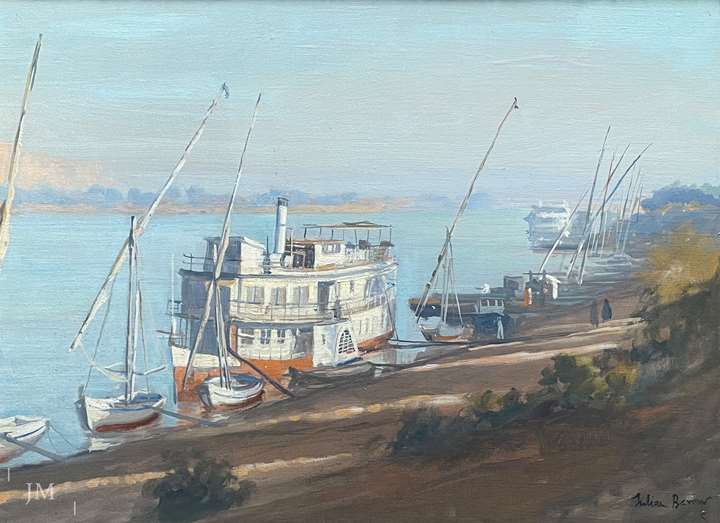 A Paddle Steamer Moored on the Edge of the River Nile